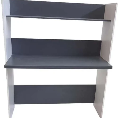 Flatpack DIY Stirling Wall Desk 120cm x 40cm Study Table – White & Storm Grey