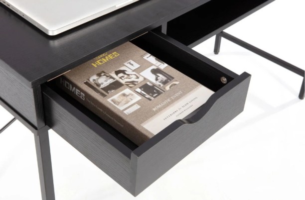 VIVIDITTO Kiana Writing Desk with Drawers - Elevate Your Workspace Multipurpose Table – Black - Image 3