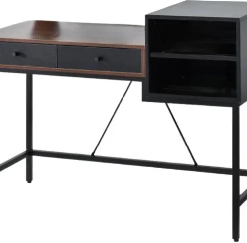 VIVIDITTO Bloomsbury Writing Desk - with Storage Multipurpose Table – Walnut