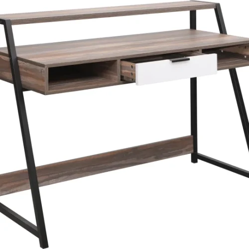 Creative Deco DAKOTA Premium Home & Office Desk with Drawer - RUSTIC BROWN Multipurpose Table