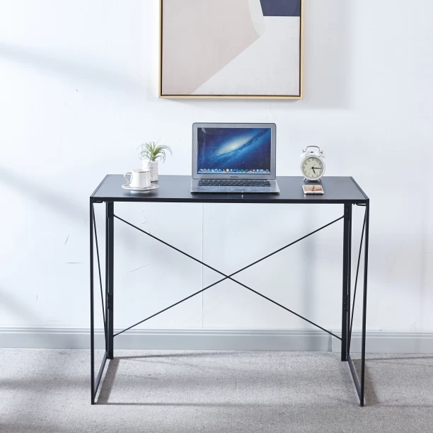 RSQQAV Foldable Computer Desk – No-Tools Portable Writing Desk & Study Table Multipurpose Table – Black - Image 5