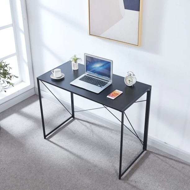 RSQQAV Foldable Computer Desk – No-Tools Portable Writing Desk & Study Table Multipurpose Table – Black - Image 4