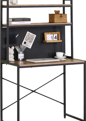 Infinity Homeware Strasbourg Study Desk & Peg Board with 2 Tier Shelves - Study Table – Sky Veneer