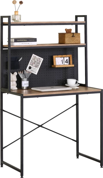 Infinity Homeware Strasbourg Study Desk & Peg Board with 2 Tier Shelves - Study Table – Sky Veneer