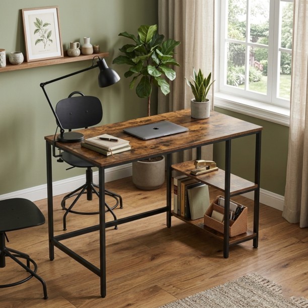 LAZAVA CASA-VGL-6B01 Study Table – BROWN - Image 5