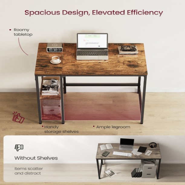 LAZAVA CASA-VGL-6B01 Study Table – BROWN - Image 4