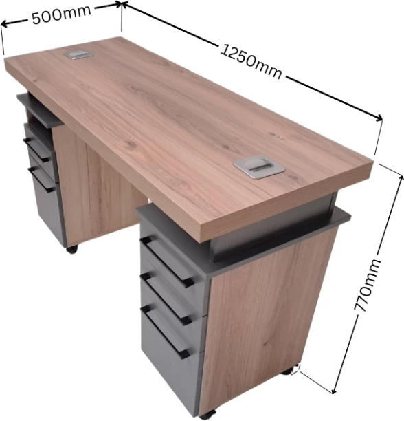 Flatpack DIY Manicure Nail Desk Multipurpose Table – Sahara & Storm Grey - Image 3