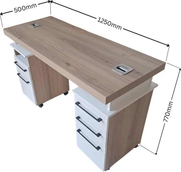 Flatpack DIY Manicure Nail Desk Multipurpose Table – Sahara & White - Image 3