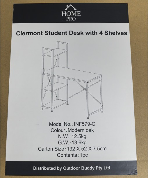 Infinity Homeware Clermont Home Office & Study Desk Office Table – Modern Oak - Image 7