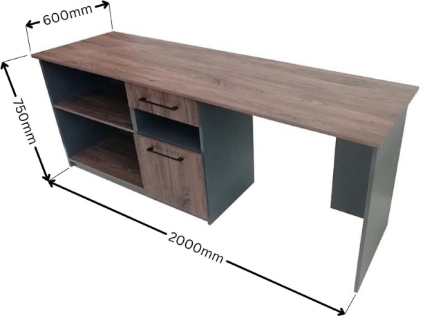 Flatpack DIY Exeter Desk 200cm Office Table – Chobe & Storm Grey - Image 2