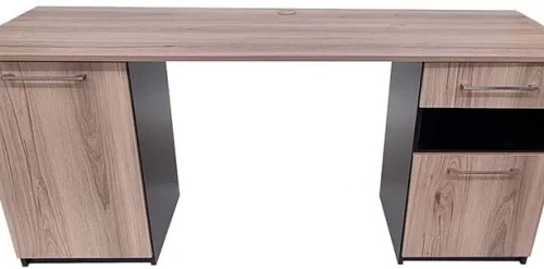 Flatpack DIY Galway Desk 180cm Office Table – Sahara, Ebony & Sahara Fronts