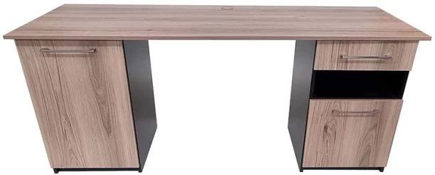 Flatpack DIY Galway Desk 180cm Office Table – Sahara, Ebony & Sahara Fronts