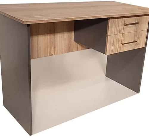 Flatpack DIY London 2 Drawer Desk 120cm Study Table – Sahara & Storm Grey