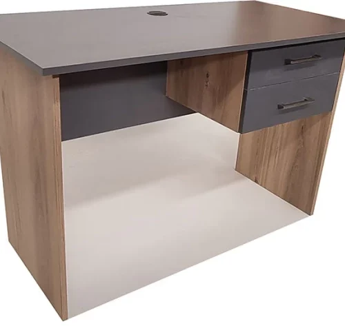Flatpack DIY London 2 Drawer Desk 120cm Study Table – Storm Grey & Sahara