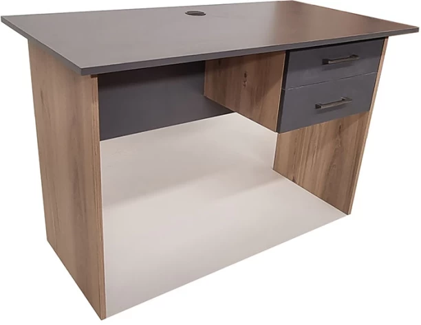 Flatpack DIY London 2 Drawer Desk 120cm Study Table – Storm Grey & Sahara