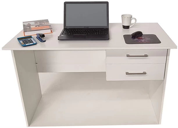 Flatpack DIY London 2 Drawer Desk 120cm Study Table – White - Image 3