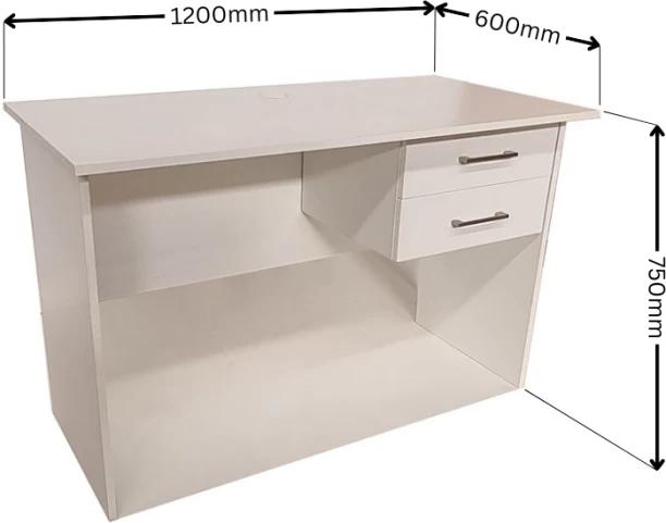 Flatpack DIY London 2 Drawer Desk 120cm Study Table – White - Image 2