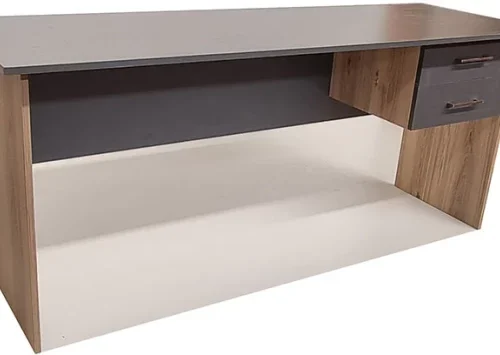 Flatpack DIY London 2 Drawer Desk 150cm Office Table – Storm Grey & Sahara