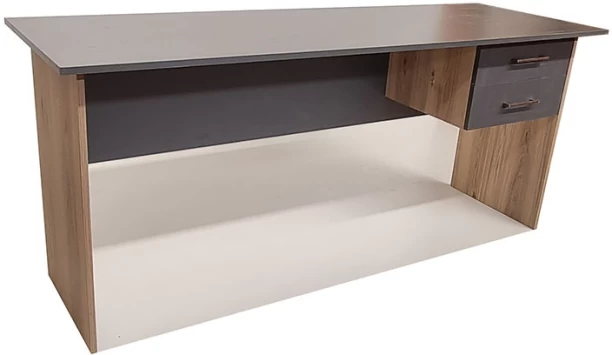 Flatpack DIY London 2 Drawer Desk 150cm Office Table – Storm Grey & Sahara