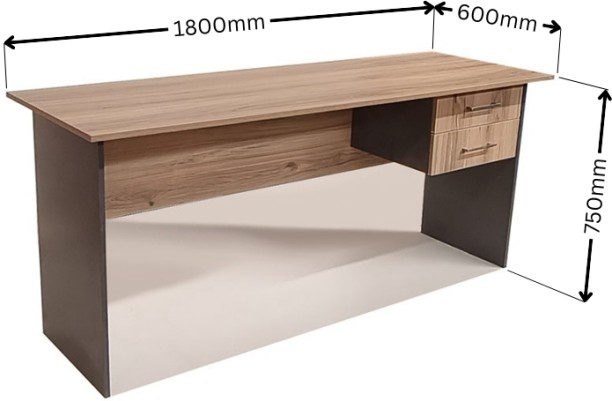 Flatpack DIY London 2 Drawer Desk 180cm Office Table – Sahara & Storm Grey - Image 2