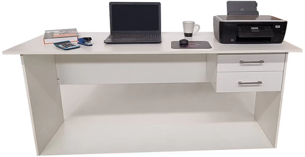 Flatpack DIY London 2 Drawer Desk 150cm Study Table – White - Image 4