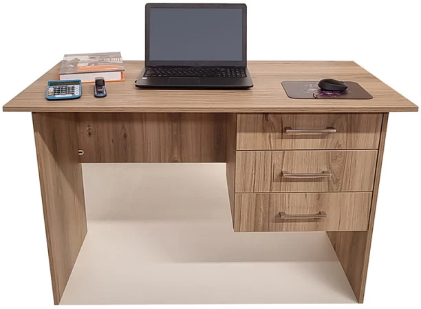 Flatpack DIY London 3 Drawer Desk 120cm Study Table – Sahara - Image 3