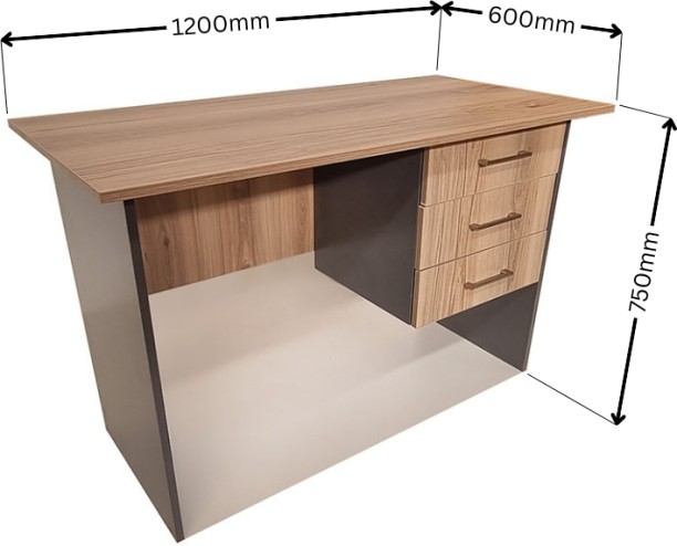 Flatpack DIY London 3 Drawer Desk 120cm Study Table – Sahara & Storm Grey - Image 2