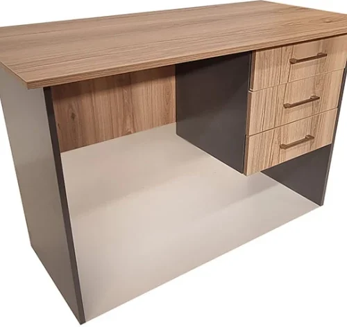 Flatpack DIY London 3 Drawer Desk 120cm Study Table – Sahara & Storm Grey