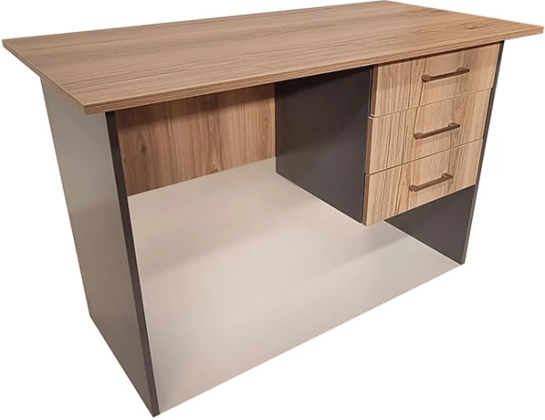 Flatpack DIY London 3 Drawer Desk 120cm Study Table – Sahara & Storm Grey