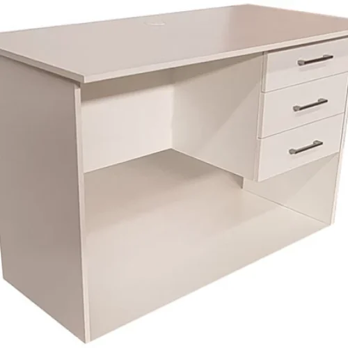 Flatpack DIY London 3 Drawer Desk 120cm Study Table – White