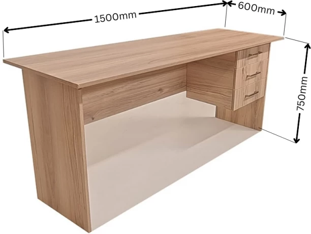 Flatpack DIY London 3 Drawer Desk 180cm Study Table – Sahara - Image 2