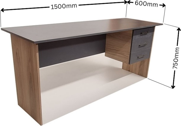 Flatpack DIY London 3 Drawer Desk 150cm Study Table – Storm Grey & Sahara - Image 2