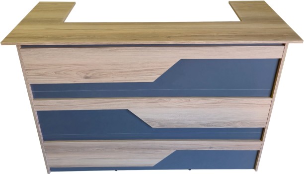 Flatpack DIY Newport Reception Desk 160cm Multipurpose Table – Sahara & Storm Grey - Image 5