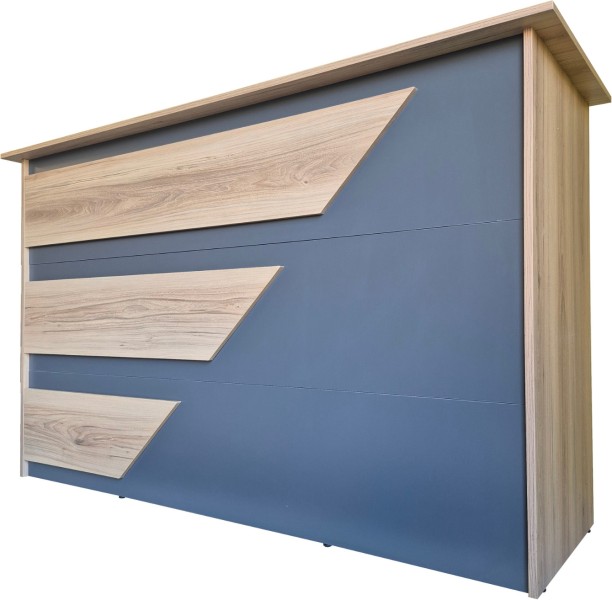Flatpack DIY Stratford Reception Desk 180cm Multipurpose Table – Sahara & Storm Grey - Image 5