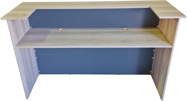 Flatpack DIY Stratford Reception Desk 180cm Multipurpose Table – Sahara & Storm Grey - Image 2