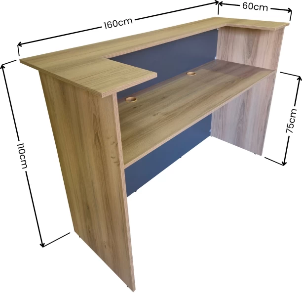 Flatpack DIY Newport Reception Desk 160cm Multipurpose Table – Sahara & Storm Grey - Image 3