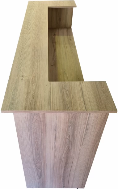 Flatpack DIY Stratford Reception Desk 180cm Multipurpose Table – Sahara & Storm Grey - Image 4