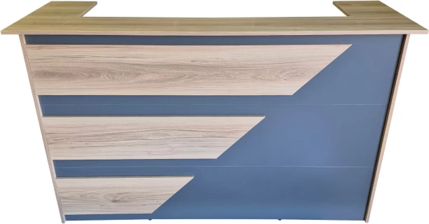 Flatpack DIY Stratford Reception Desk 180cm Multipurpose Table – Sahara & Storm Grey