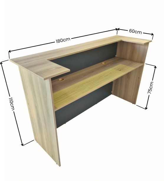 Flatpack DIY Windsor Reception Desk 180cm Multipurpose Table – Sahara & Storm Grey - Image 3