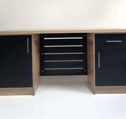 Home Concept Office Desk - small, Compact DIY Flat Pack Multipurpose Table – Two Tone Beige