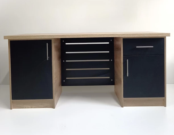 Home Concept Office Desk - small, Compact DIY Flat Pack Multipurpose Table – Two Tone Beige