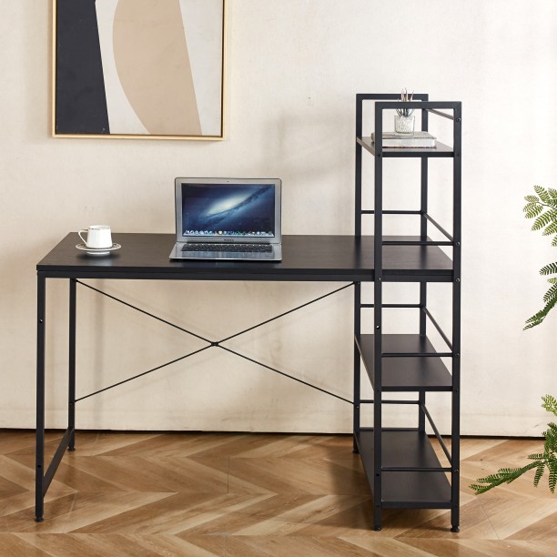 Golden Star Africa Work Desk Office Computer Table Storage Shelf Office Table – Black - Image 3