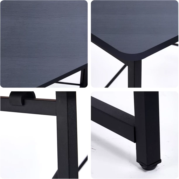Artisan Furniture 100 × 45 × 75cm Foldable Storage Computer Desk Writing Desk with X-shaped Metal Frame Space Saving Suitable for Home Office Bedroom Dormitory Work-Black Multipurpose Table - Image 3