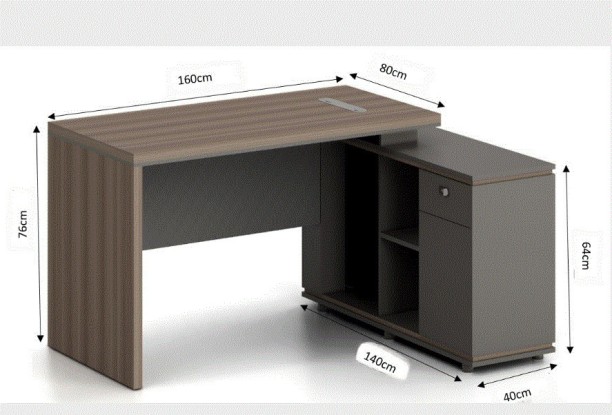 JOST 58NHS 002 Office Table – Brown, Grey - Image 4