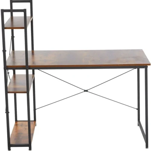 ELCTRO WORLD Computer Table Student Desk Office Workstation with 4 Shelves - Brown Office Table