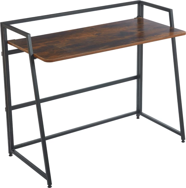 WLOTPUI 39.4 inch Folding Computer Desk, Home Office Study Writing Desk, Saving Space ,Notebook Collapsible Table,No Assembly Required Engineered Wood Computer Desk – Brown