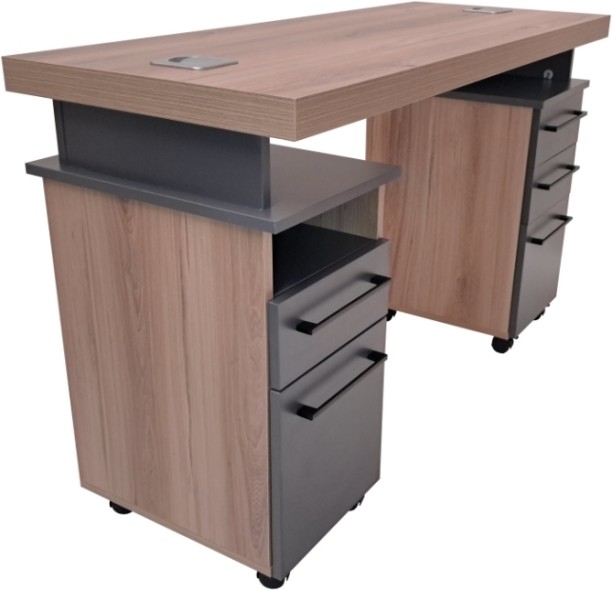 Flatpack DIY Manicure Nail Desk Multipurpose Table – Sahara & Storm Grey - Image 4