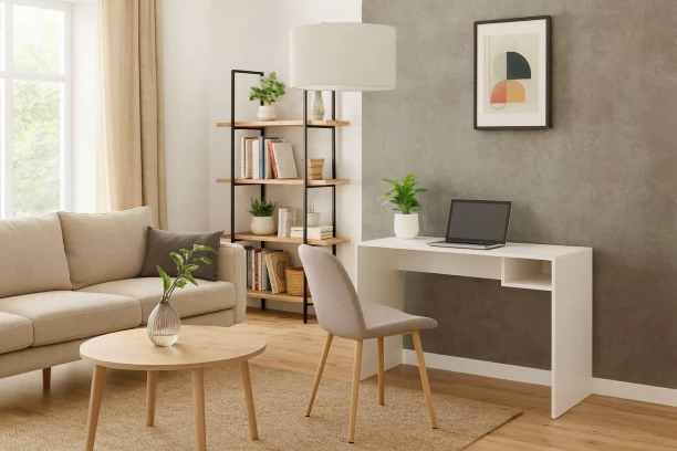 Decorum & Co Student Desk with Shelf – 1200 Study Table – White - Image 4