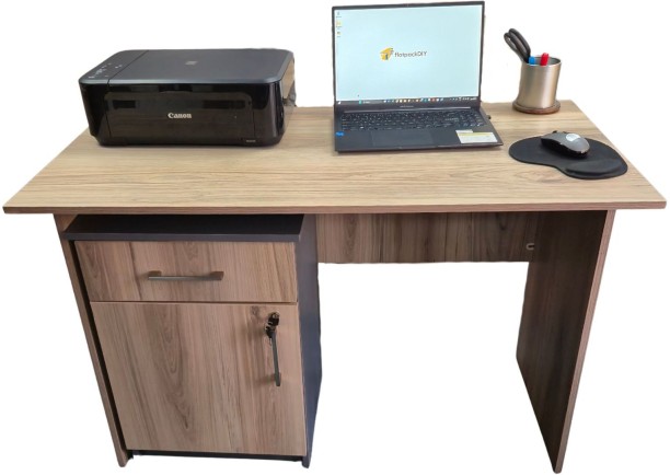Flatpack DIY Cambridge 1 Door, 1 Drawer Pedestal - Sahara & Storm Grey Office Table - Image 5