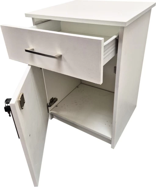 Flatpack DIY Cambridge 1 Door, 1 Drawer Pedestal - White Office Table - Image 2
